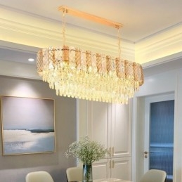 Designer Touch Decorative Modern Crystal Pendant Light Luxury Oval Hanging Light