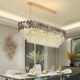 Designer Touch Decorative European Crystal Pendant Light Luxury Oval Ceiling Light
