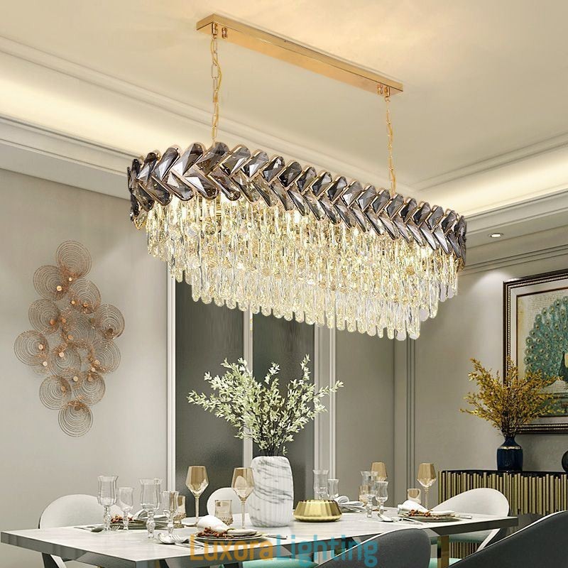 Designer Touch Decorative European Crystal Pendant Light Luxury Oval Ceiling Light