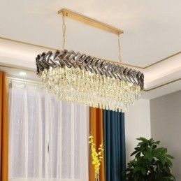 Designer Touch Decorative European Crystal Pendant Light Luxury Oval Ceiling Light