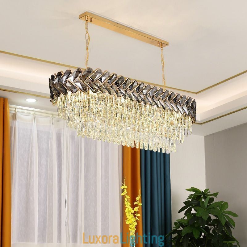 Designer Touch Decorative European Crystal Pendant Light Luxury Oval Ceiling Light