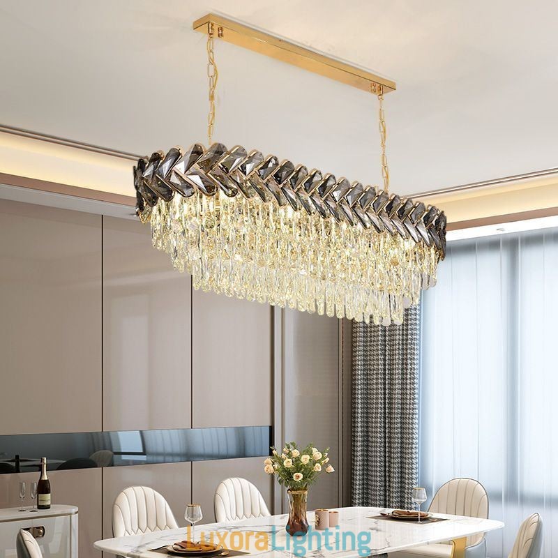 Designer Touch Decorative European Crystal Pendant Light Luxury Oval Ceiling Light