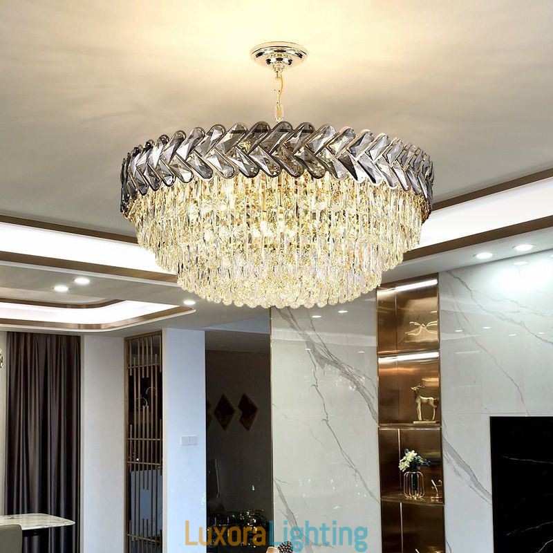 Designer Touch Decorative Crystal Pendant Light Gold Ceiling Light Fixture