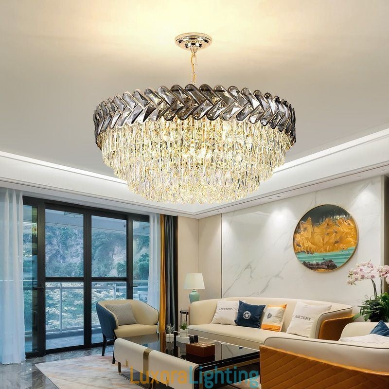 Designer Touch Decorative Crystal Pendant Light Gold Ceiling Light Fixture