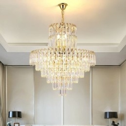 Designer Touch Decorative Elegant Pendant Light Crystal Round Ceiling Lighting Fixture