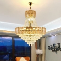 Designer Touch Decorative Modern Crystal Pendant Light Round Ceiling Lighting Fixture