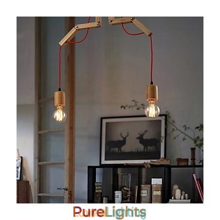 Designer Touch Decorative Chandelier Mini Style Modern Contemporary Wood Bamboo