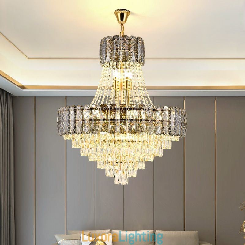 Designer Touch Decorative Modern Crystal Pendant Light Round Ceiling Lighting Fixture