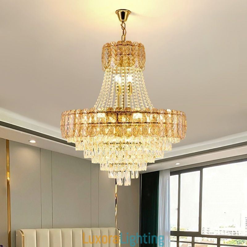 Designer Touch Decorative Modern Crystal Pendant Light Round Ceiling Lighting Fixture