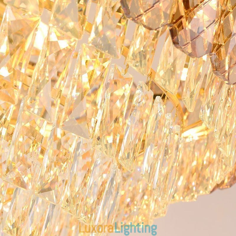 Designer Touch Decorative Modern Crystal Pendant Light Round Ceiling Lighting Fixture