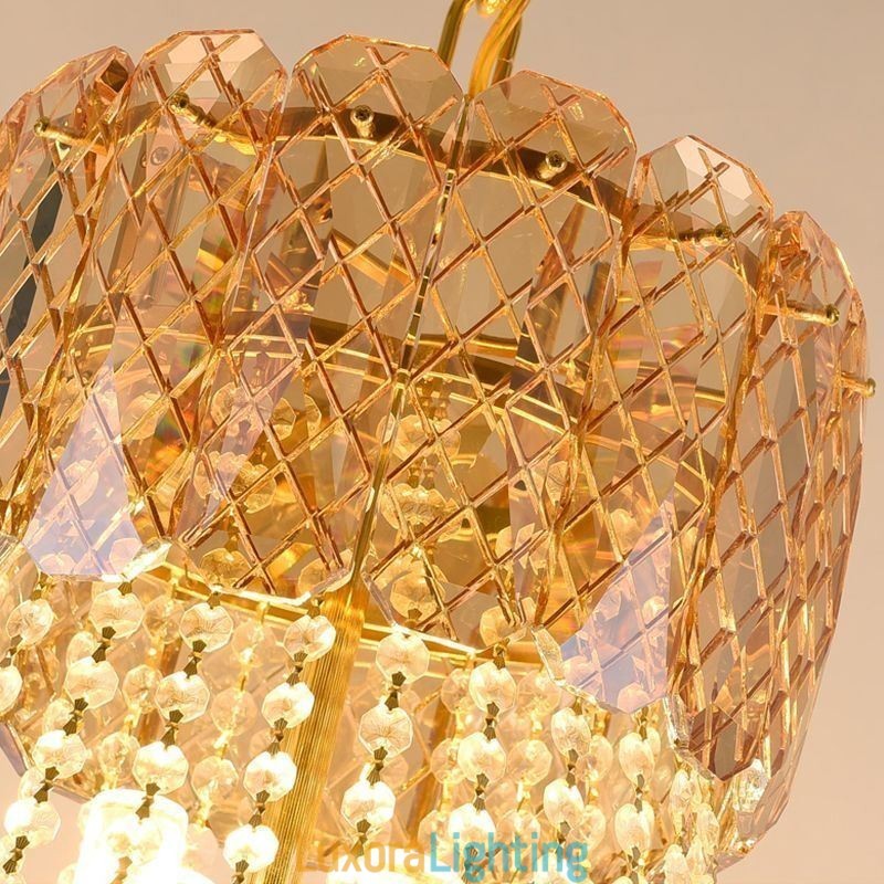 Designer Touch Decorative Modern Crystal Pendant Light Round Ceiling Lighting Fixture