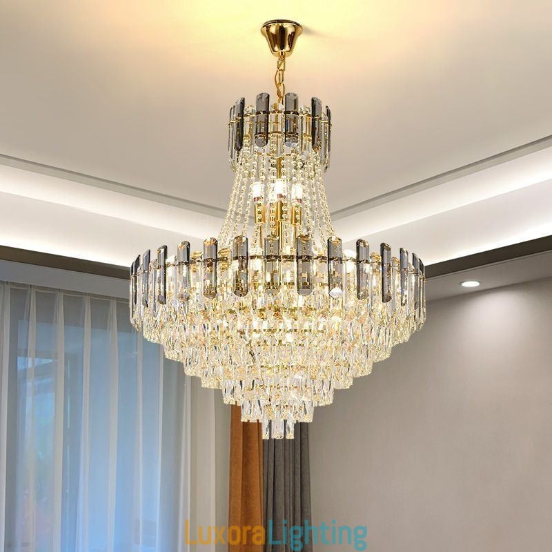 Designer Touch Decorative Modern Crystal Pendant Light Round Ceiling Lighting Fixture