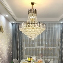 Designer Touch Decorative Modern Crystal Pendant Light Round Ceiling Lighting Fixture