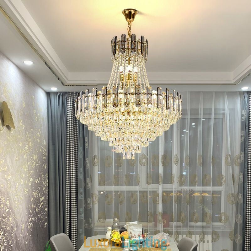 Designer Touch Decorative Modern Crystal Pendant Light Round Ceiling Lighting Fixture