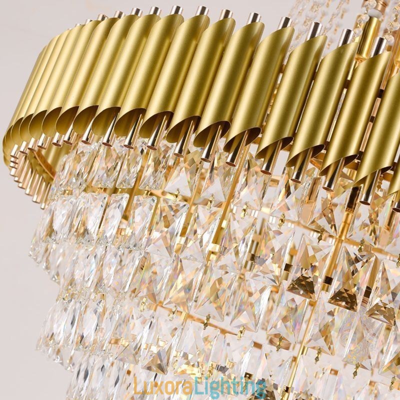 Designer Touch Decorative Modern Crystal Pendant Light Conical Ceiling Lamp