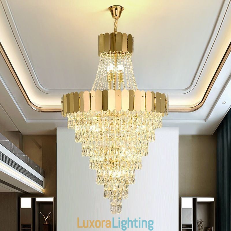 Designer Touch Decorative European Crystal Pendant Light Conical Hanging Lamp