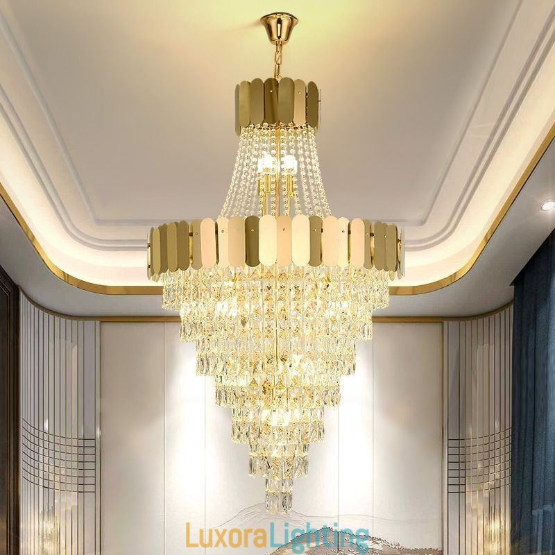 Designer Touch Decorative European Crystal Pendant Light Conical Hanging Lamp