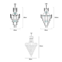 Designer Touch Decorative European Crystal Pendant Light Conical Hanging Lamp
