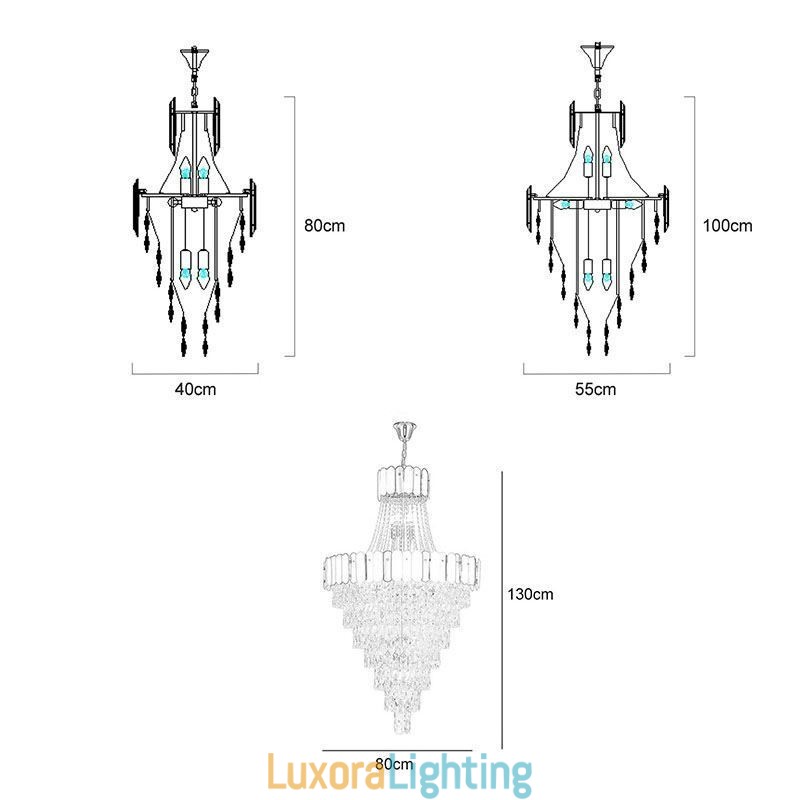 Designer Touch Decorative European Crystal Pendant Light Conical Hanging Lamp