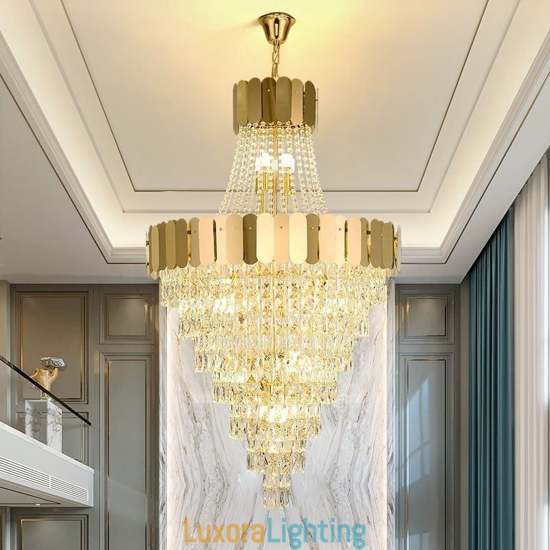 Designer Touch Decorative European Crystal Pendant Light Conical Hanging Lamp
