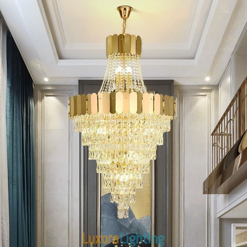 Designer Touch Decorative European Crystal Pendant Light Conical Hanging Lamp