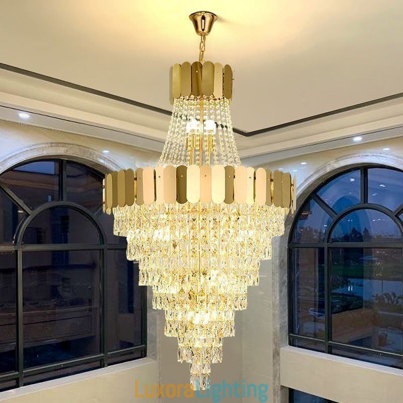 Designer Touch Decorative European Crystal Pendant Light Conical Hanging Lamp