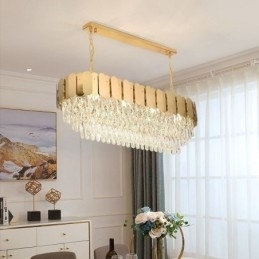 Designer Touch Decorative Crystal Pendant Light Luxury Oval Ceiling Light