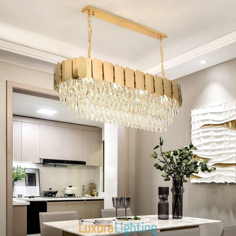 Designer Touch Decorative Crystal Pendant Light Luxury Oval Ceiling Light