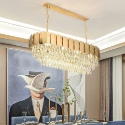 Designer Touch Decorative Crystal Pendant Light Luxury Oval Ceiling Light