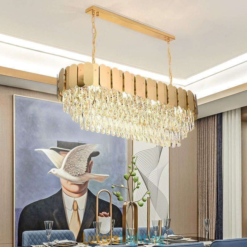 Designer Touch Decorative Crystal Pendant Light Luxury Oval Ceiling Light