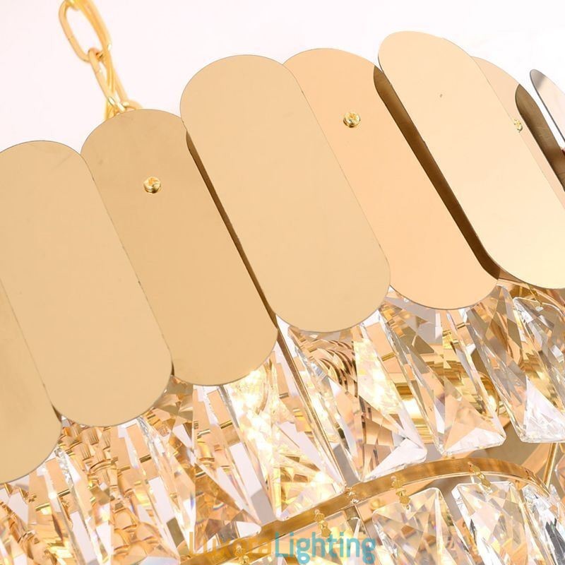 Designer Touch Decorative Crystal Pendant Light Luxury Oval Ceiling Light