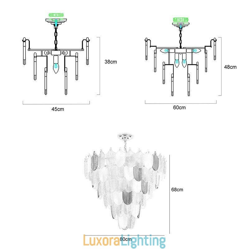 Designer Touch Decorative Crystal Elegant Leaf Pendant Light Ceiling Pendant Light