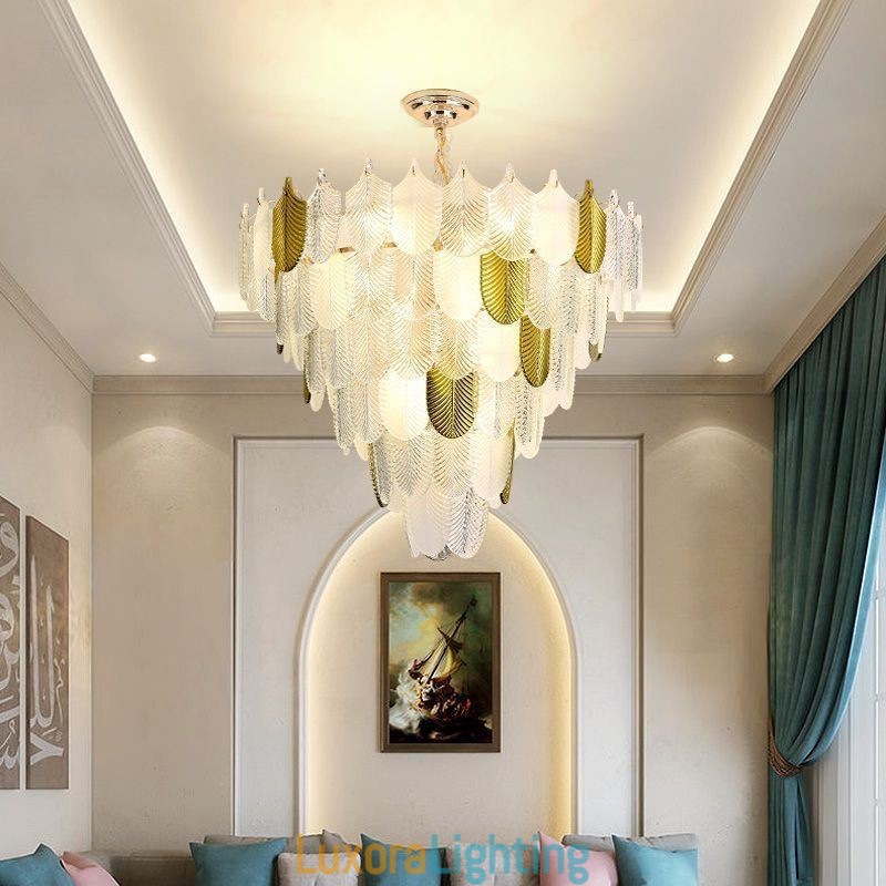 Designer Touch Decorative Crystal Elegant Leaf Pendant Light Ceiling Pendant Light