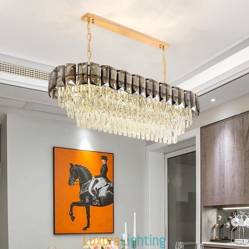 Designer Touch Decorative K9 Crystal Pendant Light Luxury Oval Hanging Light