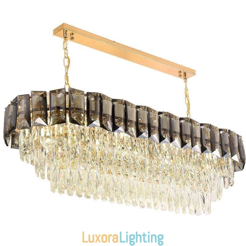 Designer Touch Decorative K9 Crystal Pendant Light Luxury Oval Hanging Light