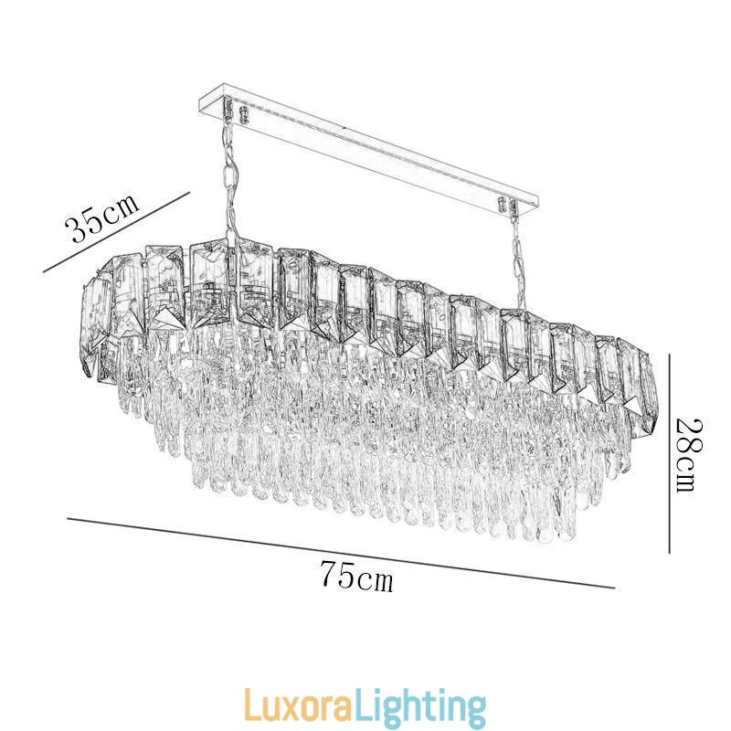 Designer Touch Decorative K9 Crystal Pendant Light Luxury Oval Hanging Light