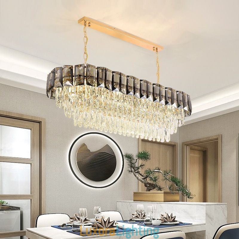 Designer Touch Decorative K9 Crystal Pendant Light Luxury Oval Hanging Light