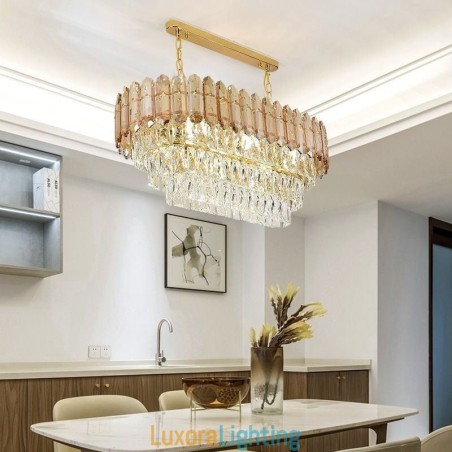 Designer Touch Decorative Modern Crystal Pendant Light Luxury Oval Ceiling Light