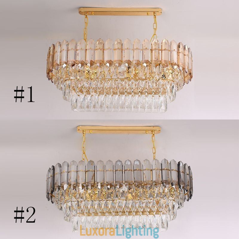 Designer Touch Decorative Modern Crystal Pendant Light Luxury Oval Ceiling Light