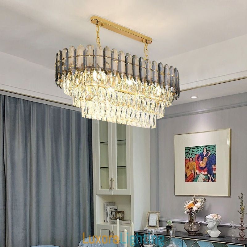 Designer Touch Decorative Modern Crystal Pendant Light Luxury Oval Ceiling Light