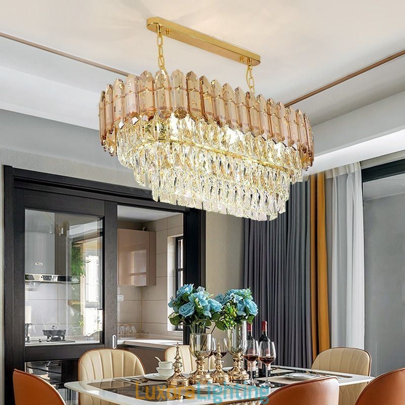 Designer Touch Decorative Modern Crystal Pendant Light Luxury Oval Ceiling Light