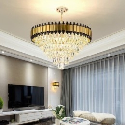 Designer Touch Decorative Luxury Crystal Pendant Light Round Ceiling Lighting