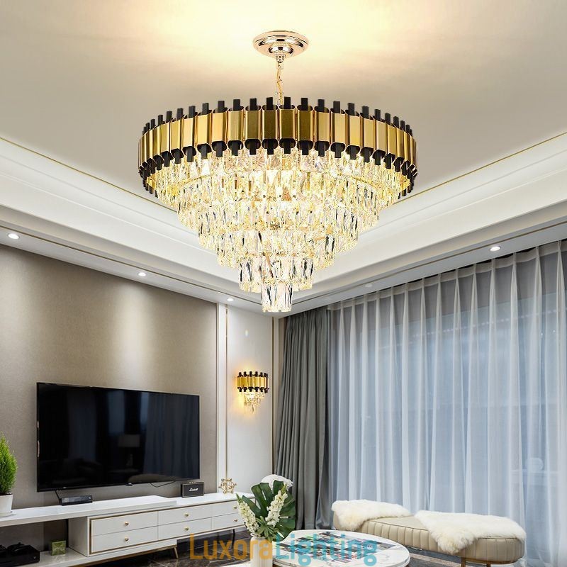Designer Touch Decorative Luxury Crystal Pendant Light Round Ceiling Lighting