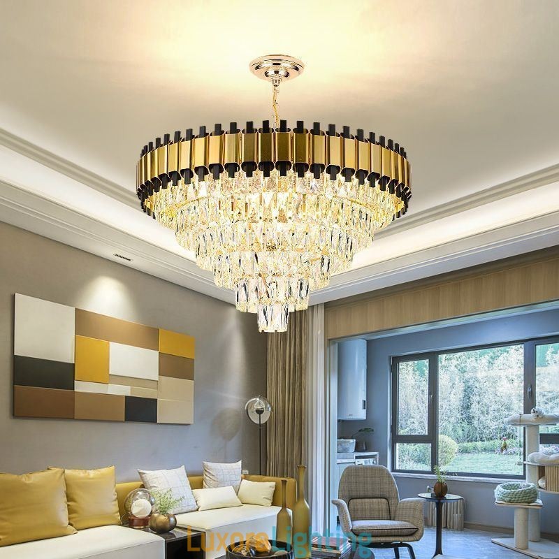 Designer Touch Decorative Luxury Crystal Pendant Light Round Ceiling Lighting