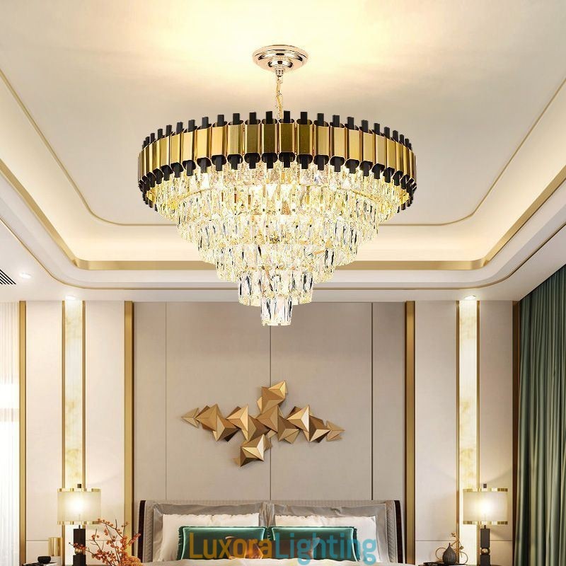 Designer Touch Decorative Luxury Crystal Pendant Light Round Ceiling Lighting