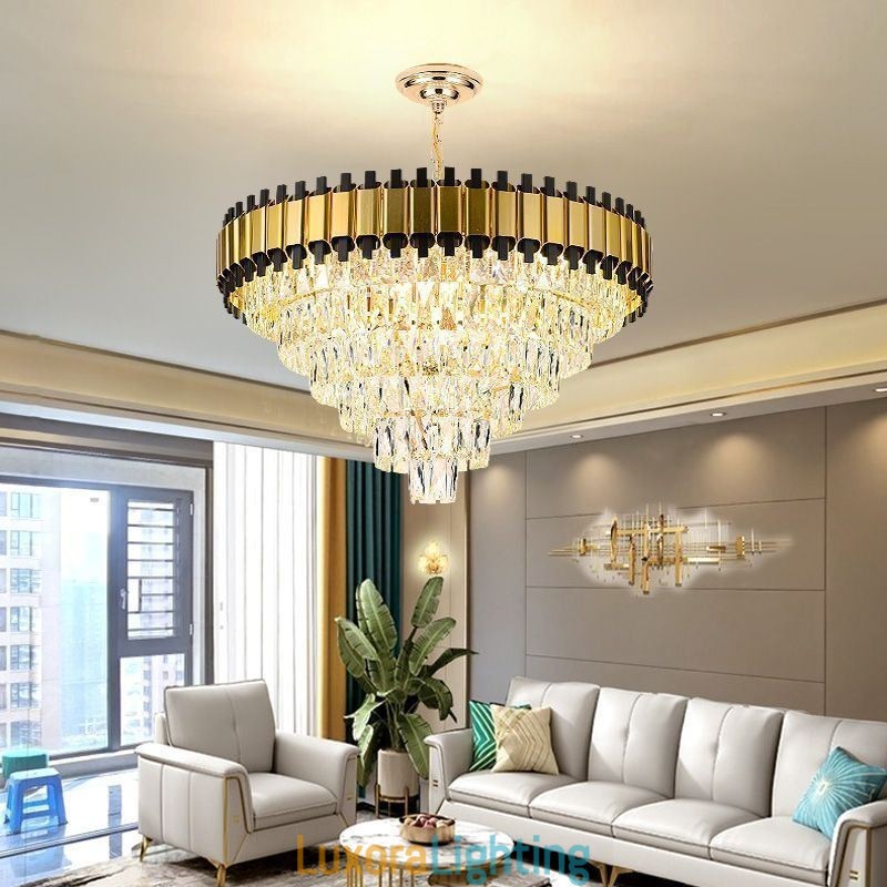 Designer Touch Decorative Luxury Crystal Pendant Light Round Ceiling Lighting