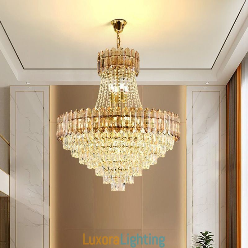 Designer Touch Decorative Modern Gold Crystal Pendant Lighting Hanging Light