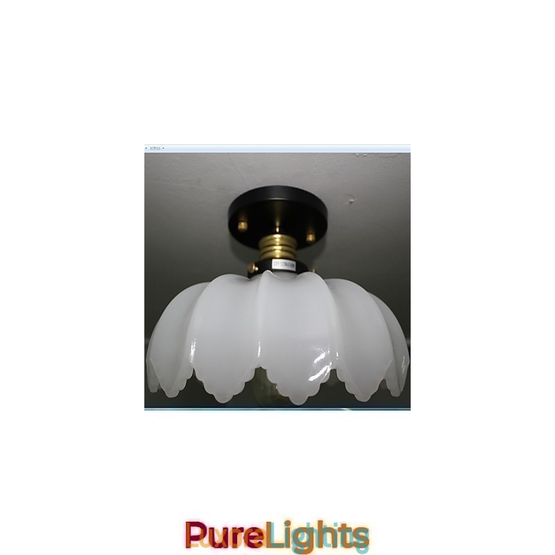 Designer Touch Decorative Imitation Jade Glass Retro 1 Head Lotus Ceiling Light