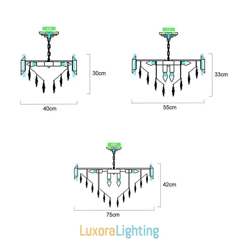 Designer Touch Decorative Luxury Crystal Pendant Light Ceiling Light 6 9 12 Lights