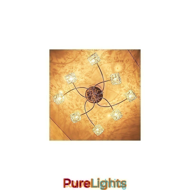 Designer Touch Decorative Modern Contemporary Crystal Electroplated Flush Mount